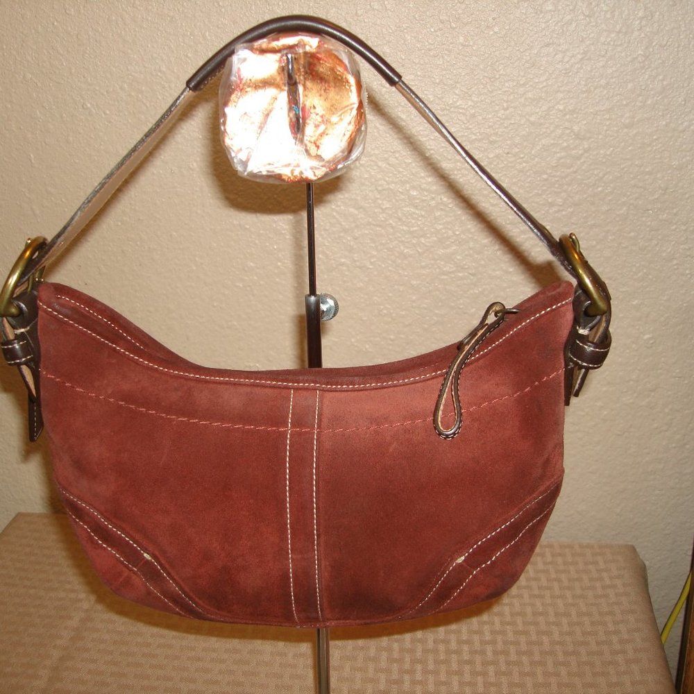 Coach Rust Suede Hobo + Care Kit & Dust Bags EUC!